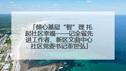 倾心基层“智”理 托起社区幸福——记全省先进工作者、新区文曲中心社区党委书记董世弘