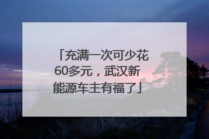 充满一次可少花60多元，武汉新能源车主有福了