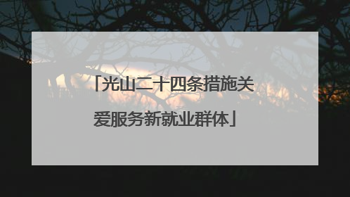 光山二十四条措施关爱服务新就业群体