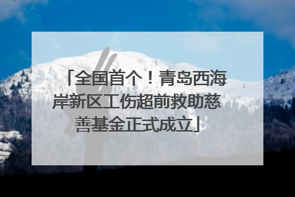 全国首个！青岛西海岸新区工伤超前救助慈善基金正式成立