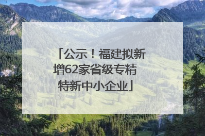 公示！福建拟新增62家省级专精特新中小企业