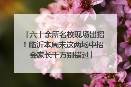 六十余所名校现场出招！临沂本周末这两场中招会家长千万别错过