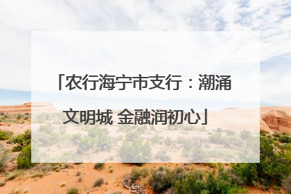 农行海宁市支行：潮涌文明城 金融润初心