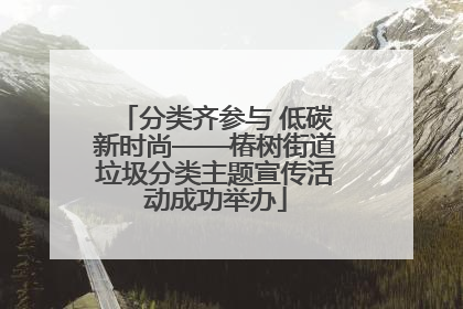 分类齐参与 低碳新时尚——椿树街道垃圾分类主题宣传活动成功举办