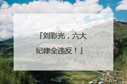 刘彩光，六大纪律全违反！