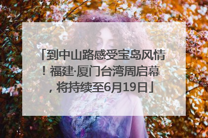 到中山路感受宝岛风情！福建·厦门台湾周启幕，将持续至6月19日