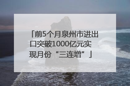 前5个月泉州市进出口突破1000亿元实现月份“三连增”