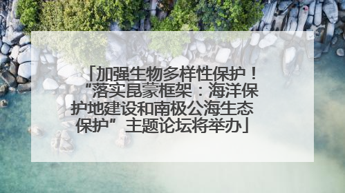 加强生物多样性保护！“落实昆蒙框架：海洋保护地建设和南极公海生态保护”主题论坛将举办