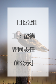 北京组工：翟德罡同志任前公示