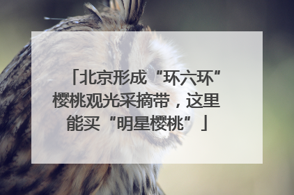 北京形成“环六环”樱桃观光采摘带，这里能买“明星樱桃”