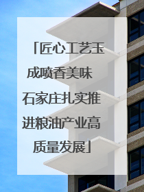 匠心工艺玉成喷香美味 石家庄扎实推进粮油产业高质量发展