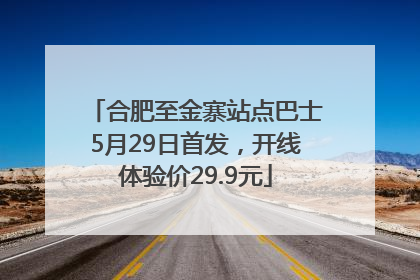 合肥至金寨站点巴士5月29日首发，开线体验价29.9元