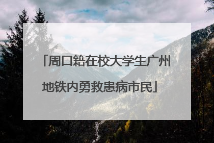 周口籍在校大学生广州地铁内勇救患病市民