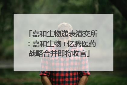 嘉和生物递表港交所：嘉和生物+亿腾医药战略合并即将收官