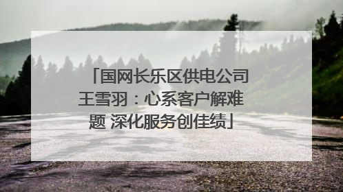 国网长乐区供电公司王雪羽：心系客户解难题 深化服务创佳绩