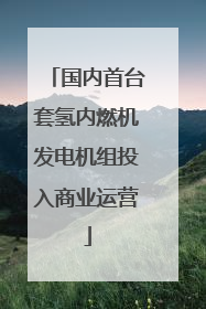 国内首台套氢内燃机发电机组投入商业运营