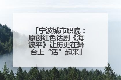 宁波城市职院：原创红色话剧《海波平》让历史在舞台上“活”起来
