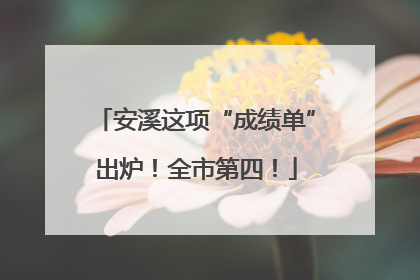 安溪这项“成绩单”出炉！全市第四！