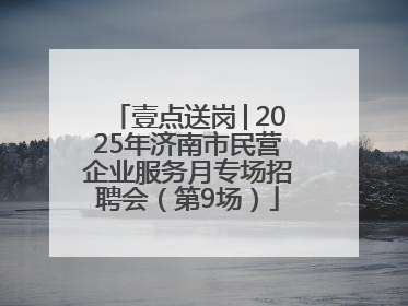 壹点送岗│2025年济南市民营企业服务月专场招聘会（第9场）