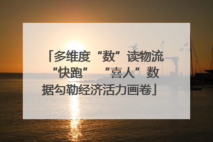 多维度“数”读物流“快跑” “喜人”数据勾勒经济活力画卷