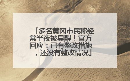 多名黄冈市民称经常半夜被臭醒！官方回应：已有整改措施，还没有整改情况