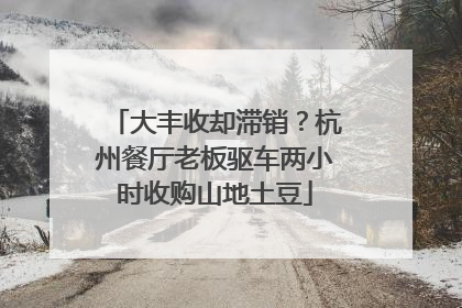 大丰收却滞销？杭州餐厅老板驱车两小时收购山地土豆