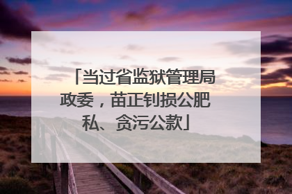 当过省监狱管理局政委，苗正钊损公肥私、贪污公款