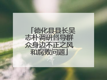 德化县县长吴志朴调研督导群众身边不正之风和腐败问题