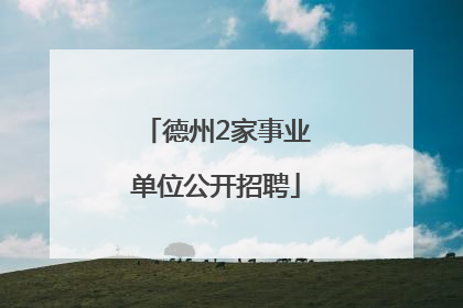 德州2家事业单位公开招聘