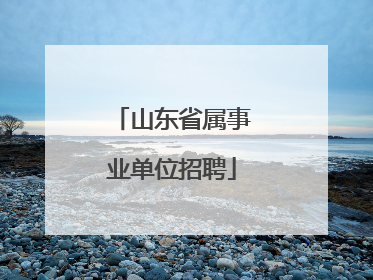 山东省属事业单位招聘