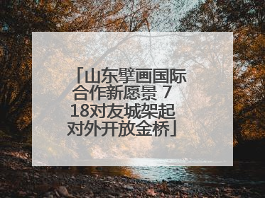 山东擘画国际合作新愿景 718对友城架起对外开放金桥