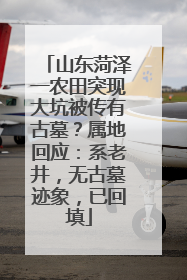 山东菏泽一农田突现大坑被传有古墓？属地回应：系老井，无古墓迹象，已回填
