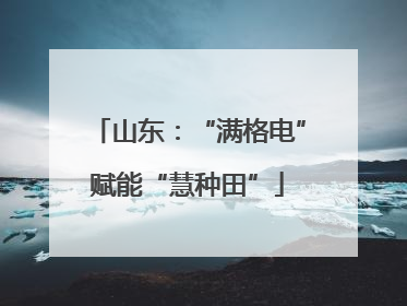 山东：“满格电”赋能“慧种田”