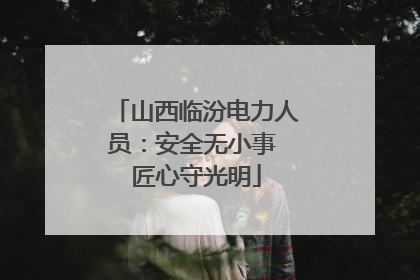 山西临汾电力人员：安全无小事 匠心守光明