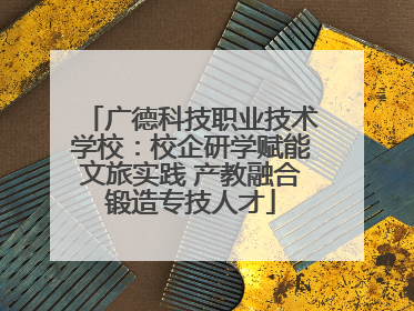 广德科技职业技术学校：校企研学赋能文旅实践 产教融合锻造专技人才