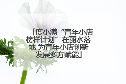 度小满“青年小店榜样计划”在丽水落地 为青年小店创新发展多方赋能