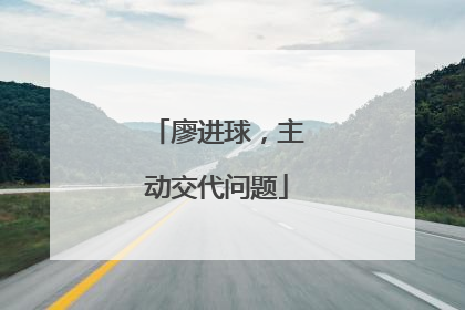 廖进球，主动交代问题