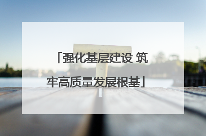 强化基层建设 筑牢高质量发展根基