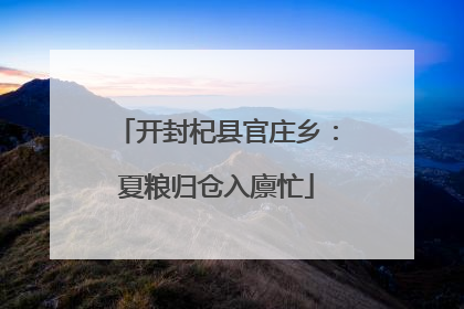 开封杞县官庄乡：夏粮归仓入廪忙
