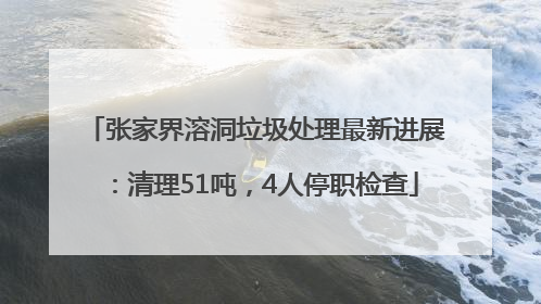 张家界溶洞垃圾处理最新进展：清理51吨，4人停职检查