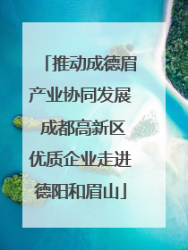 推动成德眉产业协同发展 成都高新区优质企业走进德阳和眉山