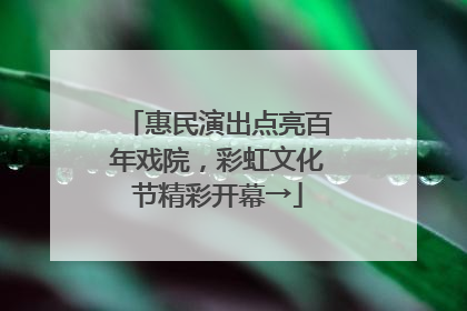惠民演出点亮百年戏院，彩虹文化节精彩开幕→