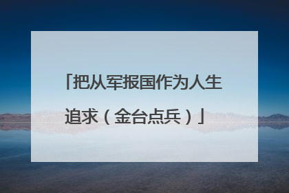 把从军报国作为人生追求（金台点兵）