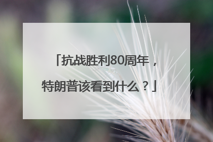 抗战胜利80周年，特朗普该看到什么？