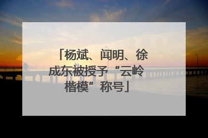 杨斌、闻明、徐成东被授予“云岭楷模”称号