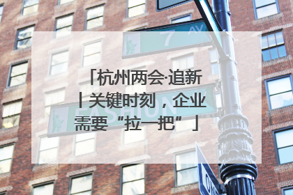 杭州两会·追新丨关键时刻，企业需要“拉一把”