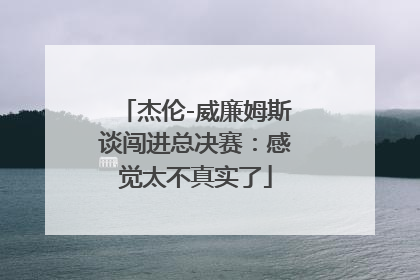 杰伦-威廉姆斯谈闯进总决赛：感觉太不真实了