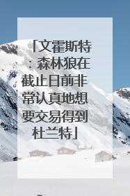 文霍斯特：森林狼在截止日前非常认真地想要交易得到杜兰特