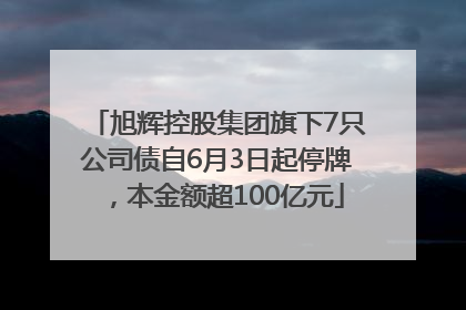 旭辉控股集团旗下7只公司债自6月3日起停牌，本金额超100亿元