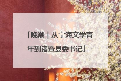 晚潮｜从宁海文学青年到诸暨县委书记